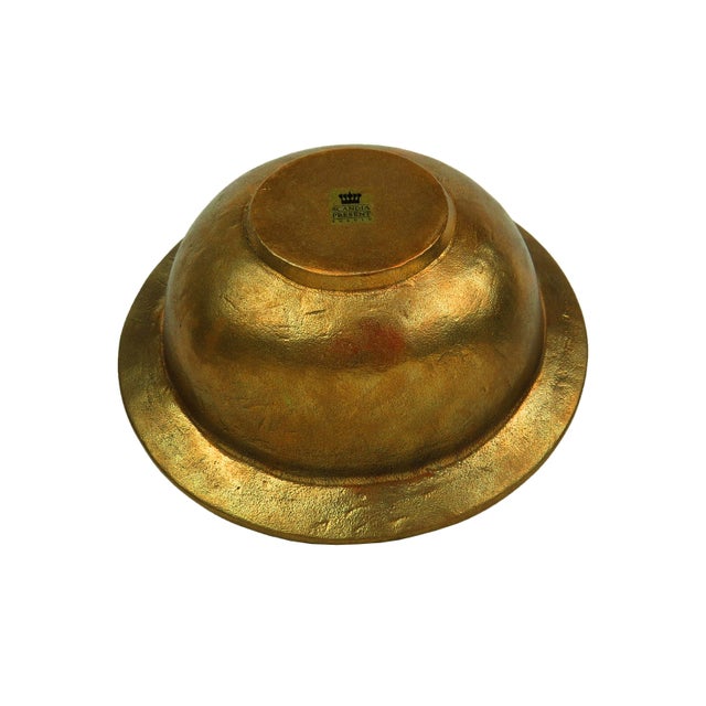Metal Vintage Gold Metal Bowl From Scandia Present For Sale - Image 7 of 10