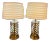 Modern Moroccan Handmade Gold Brass Table Lamp Bottom & Upper Light - a Pair For Sale