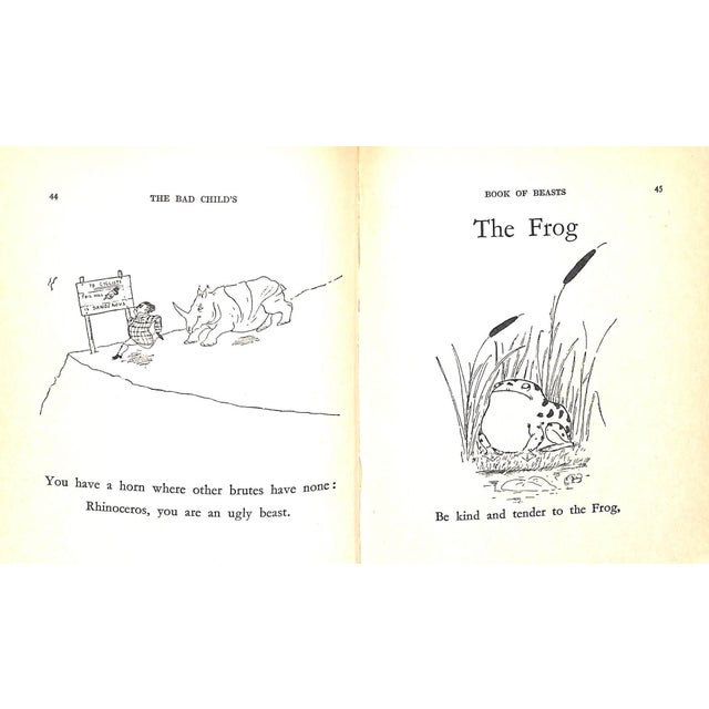 Paper "The Bad Child's Book of Beasts, Together With More Beasts for Worse Children and Cautionary Tales" 1928 Belloc H. [Verses By] & b.t.b. [Pictures By] For Sale - Image 7 of 10