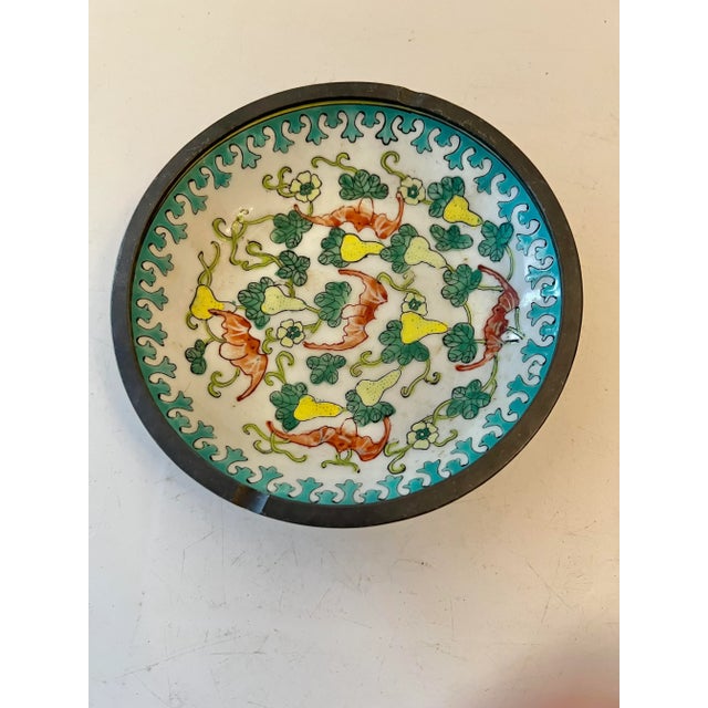 Metal Mid Century Asian Porcelain Bowl Wrapped in Pewter For Sale - Image 7 of 9