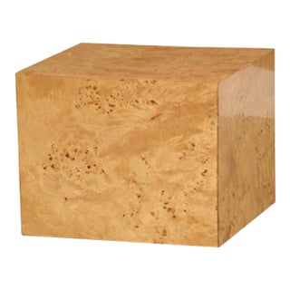 1960s Burl Cube End Table by Milo Baughman For Sale