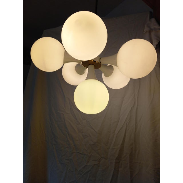 Space Age Austrian Chandelier in Brass and Glass, 1970s For Sale - Image 4 of 8