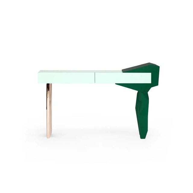 Blue and Brass Rockconsole by Royal Stranger For Sale - Image 6 of 7