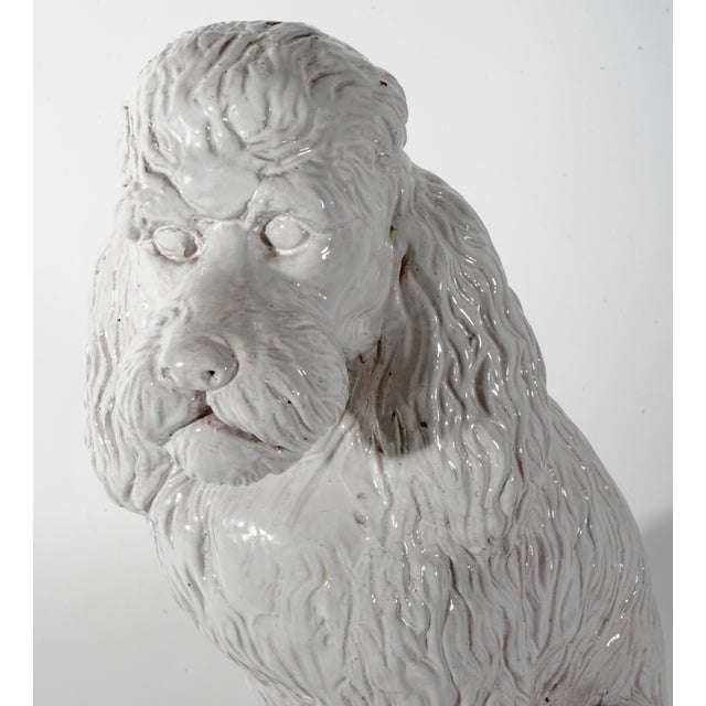 Italian Vintage Italian Ceramic Dog Statue For Sale - Image 3 of 11