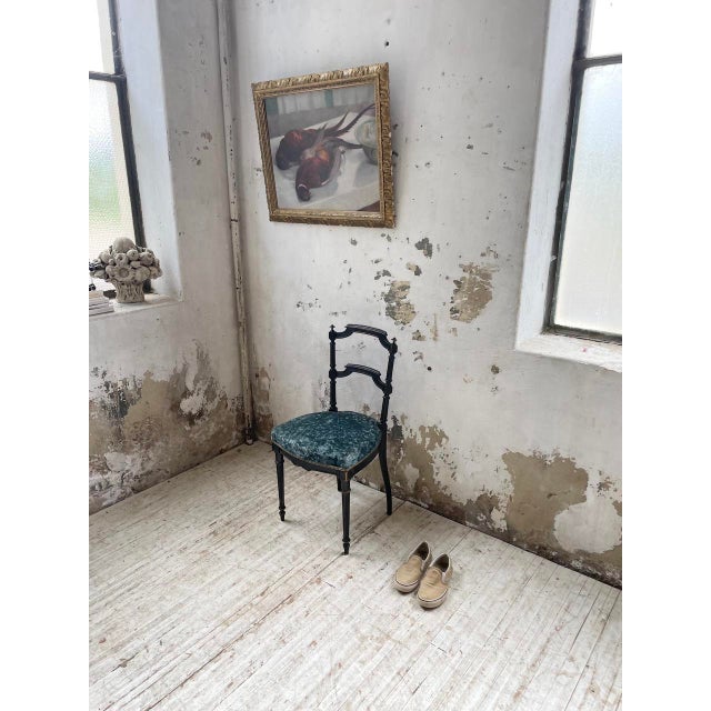 Napoleon III Chair in Blue Velvet, 1890s For Sale - Image 5 of 18