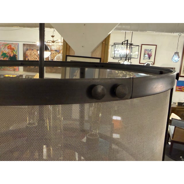 Black Restoration Hardware Riveted Mesh Round Chandelier For Sale - Image 8 of 12