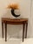 Traditional Mahogany & Satinwood Inlaid Demilune Console Tables -a Pair For Sale - Image 3 of 12