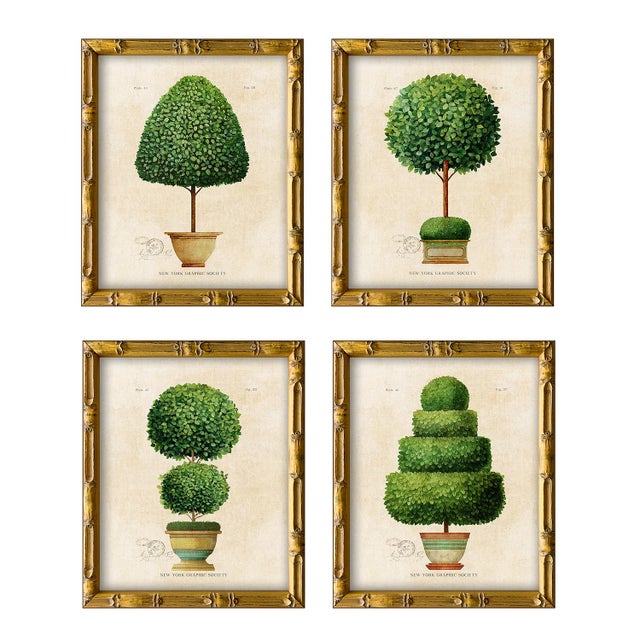 2020s Framed Reproduction Vintage "Topiary Garden (2)" Art Print For Sale - Image 5 of 5