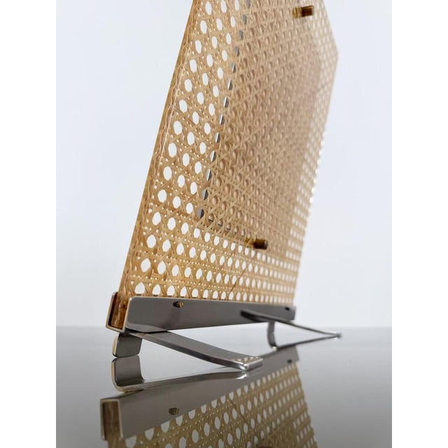 Large Picture Frame in Acrylic Glass, Cane Webbing and Brass in the style of Christian Dior, 1970s For Sale - Image 12 of 17