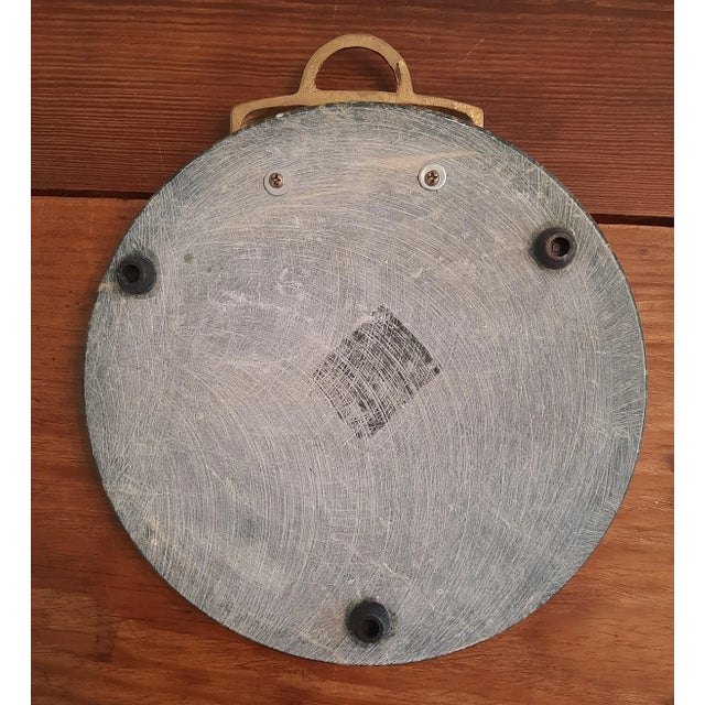 Vintage Green Marble Charcuterie or Cheese Cutting Board. Brass topper. Great shape. Perfect for that holiday party....