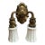 1920s Neoclassical Acid Cutback Shades Double Sconce For Sale