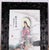 Antique Guanyin Riding Dragon (Kwan Yin) (Quan Yin) Large Hand Painted Porcelain Tile in Carved Black Wooden Framed Excellent Condition For Sale - Image 4 of 14