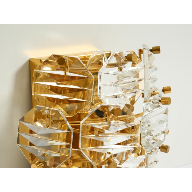 Crystal Glass and Brass Wall Lamp from Kinkeldey, 1960s For Sale - Image 11 of 18