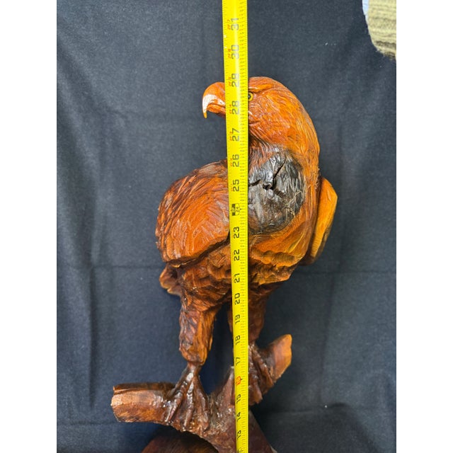 Wood 1950s Wood Carving of Golden Eagle. For Sale - Image 7 of 9
