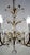 Antique Italian Gold-Plated Metal Crystal Flowers Chandelier, 1950s For Sale - Image 12 of 17