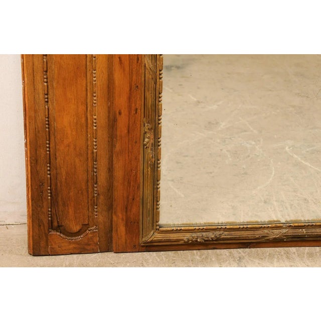 French Antique Trumeau Mirror with Painting For Sale - Image 4 of 12