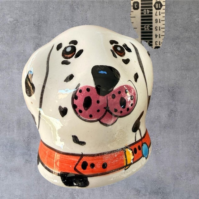 Vintage Dalmatian Dog Head Ceramic Salt Pepper Shaker Figurine Single For Sale - Image 4 of 8