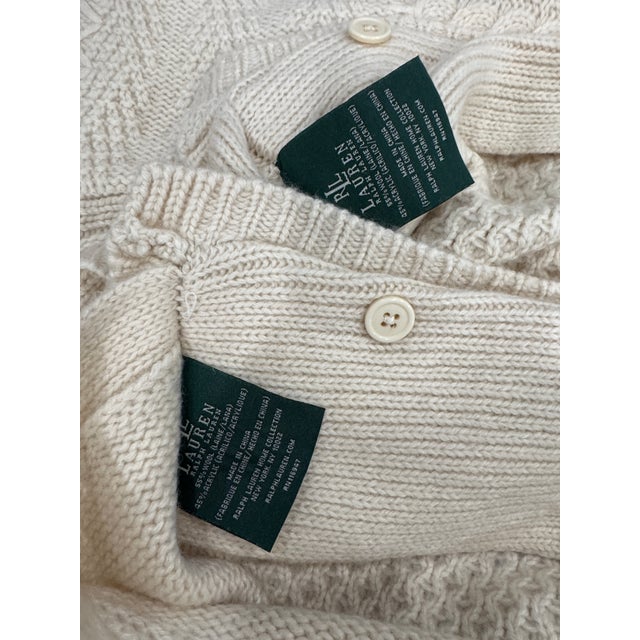 Mid-Century Modern Pair of Ralph Lauren Home Wool Cable Knit Patchwork Euro Shams For Sale - Image 3 of 5