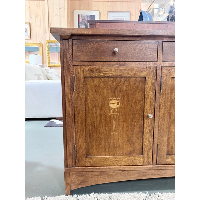 Stickley Late 20th Century Stickley Harvey Ellis Mission Oak Four Door Buffet Sideboard For Sale - Image 4 of 12