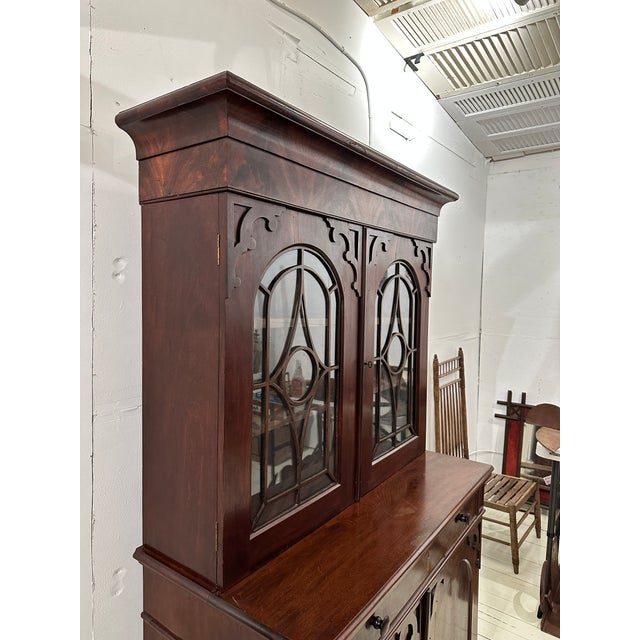 Mid 19th Century 19th Century Two Piece Butlers Desk Secretary Cabinet For Sale - Image 5 of 6