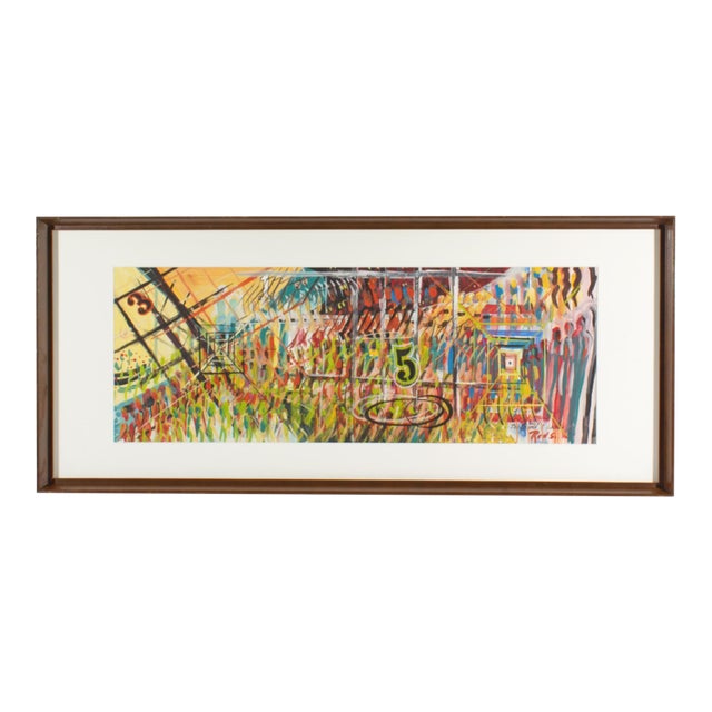 “The World I Live In” Abstract Gouache Painting by Red S. For Sale