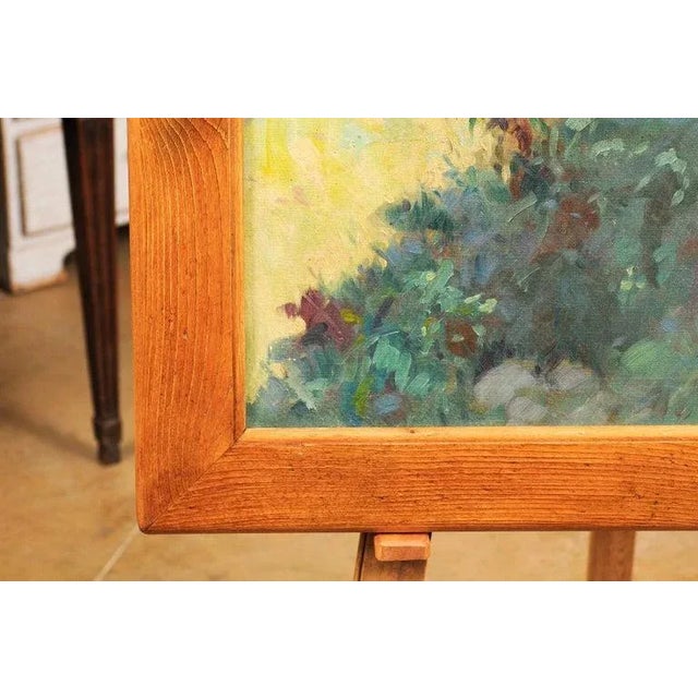 Wood Circa 1920 Deer in the Woods Oil on Panel Painting by Bert Fricke Wolfenbuttel For Sale - Image 7 of 12