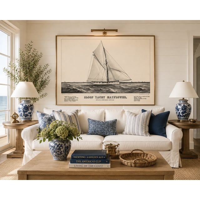 Not Yet Made - Made To Order Sloop Yacht Mayflower, Vintage Art Print Reproduction, 30" X 20" For Sale - Image 5 of 9