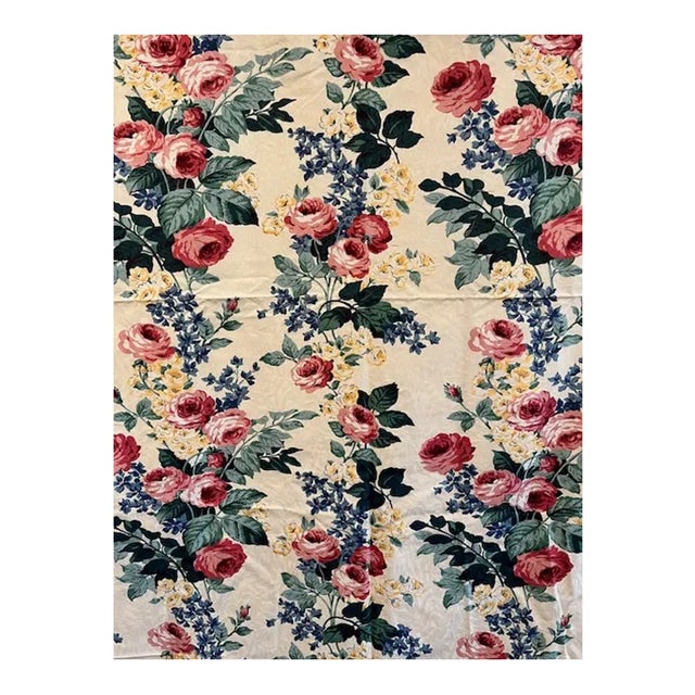 Beautiful Floral Print Upholstery Fabric - 3.50 Yards For Sale