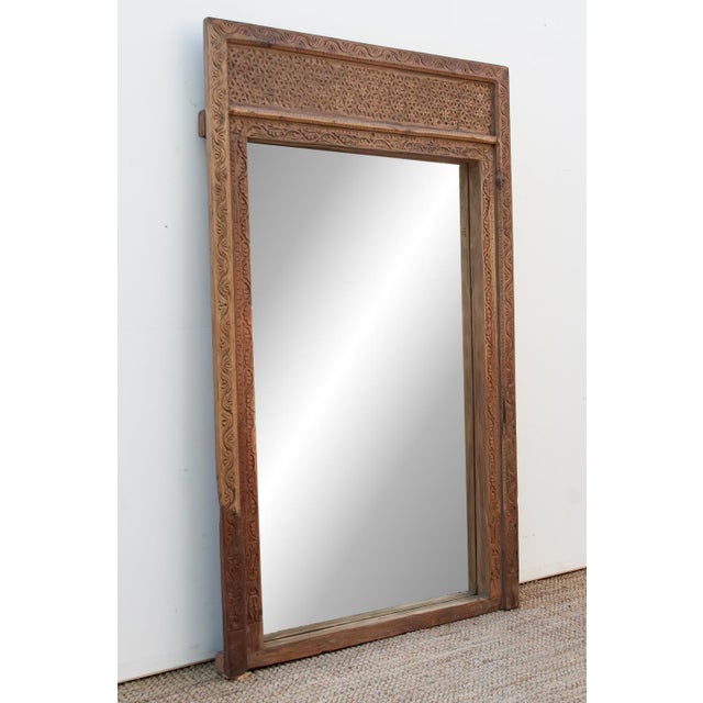 Wood 20th Century Oxidized Doorway Floor Mirror For Sale - Image 7 of 9