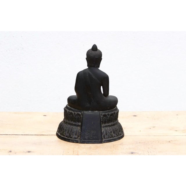 Captivating Metal Buddha With Patinated Finish For Sale - Image 9 of 12