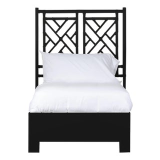 Chippendale Platform Bed Twin, Black For Sale