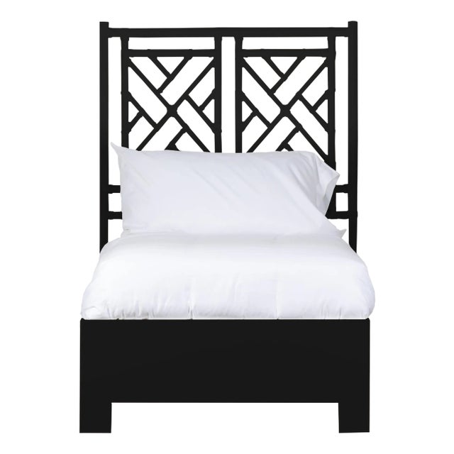 Chippendale Platform Bed Twin, Black For Sale