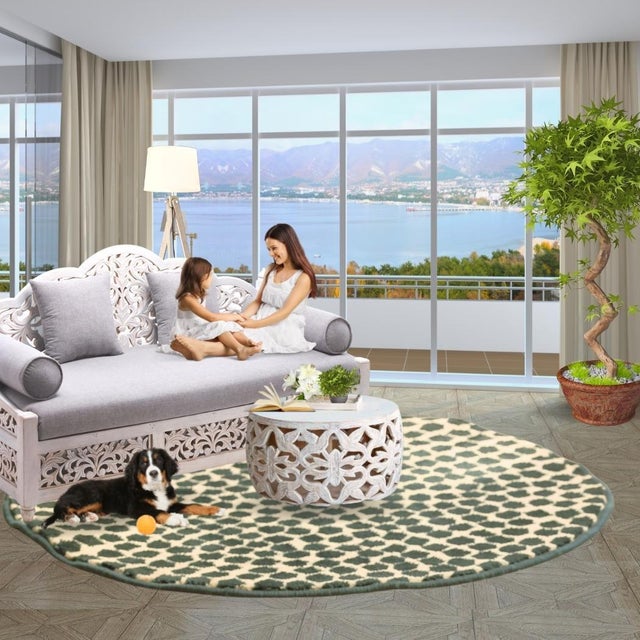 Indian Carved Solid Wood Sofa With Bench Seat and Throw Pillows | Chairish