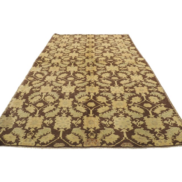 Contemporary Vintage Turkish Oushak Rug - 04'04 X 07'08 For Sale - Image 3 of 9