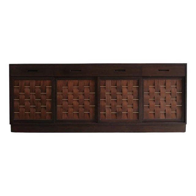 Basket Weave Credenza by Edward Wormley in Mahogany, C. 1960s For Sale