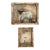 Pair of Vintage Sheep Paintings in Original Rustic Wood Frames For Sale