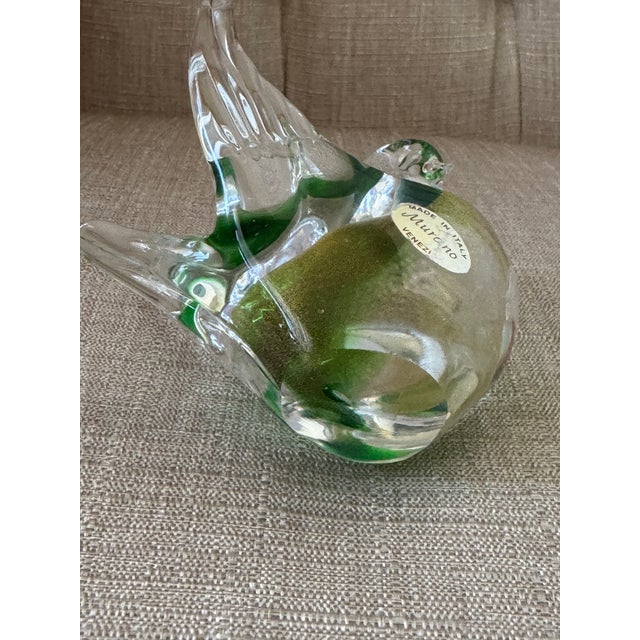 Vintage Murano Barovier Toso Yellow Blue Spots Gold Fleck Italian Art Glass Love Bird Figurine Paperweight For Sale - Image 11 of 12