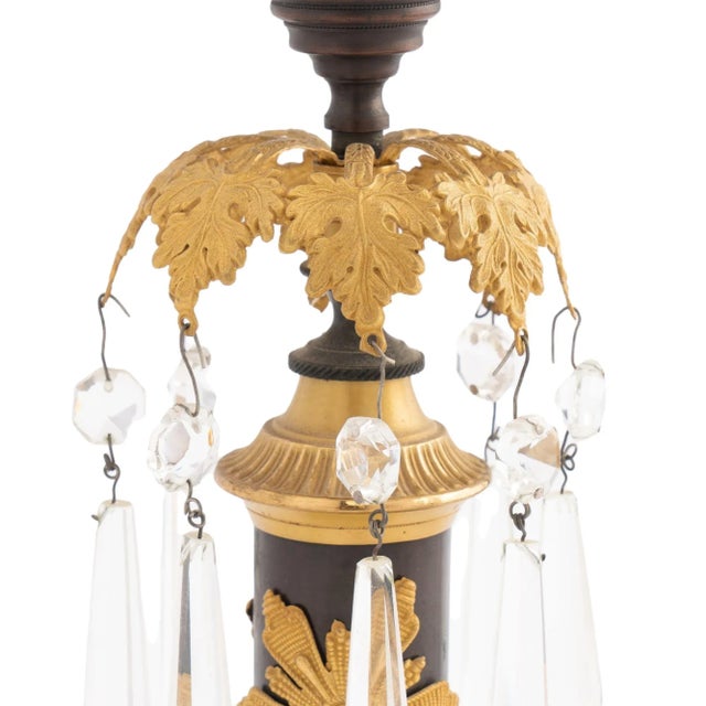 English Regency Candlesticks With Crystal Lusters (1800) For Sale - Image 9 of 10