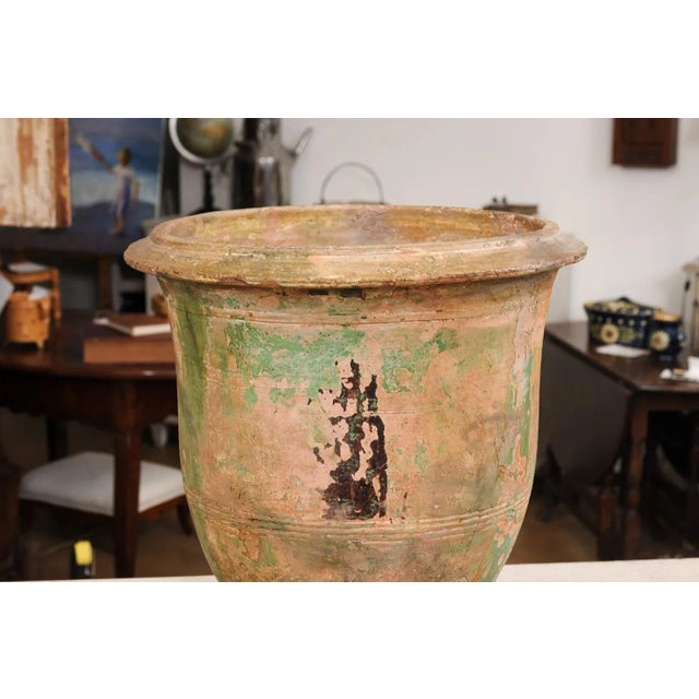 Ceramic French Provençal Early 19th Century Anduze Vase with Hints of Green and Brown For Sale - Image 7 of 12
