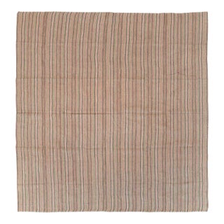 Galerie Shabab Collection Mid-20th Century Handmade Turkish Flatweave Kilim Square Room Size Carpet For Sale