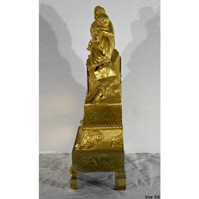 Early 19th Century Golden Bronze Pendulum the Virgin with the Chair For Sale - Image 17 of 18