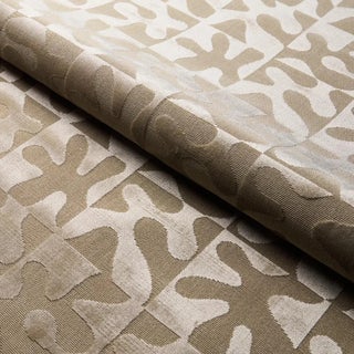 Schumacher Modern Dance Velvet Fabric in Champagne For Sale