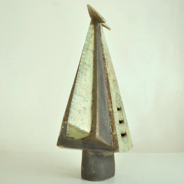 Ceramic Sculpture of Cloaked Figure in Ceramic For Sale - Image 7 of 11