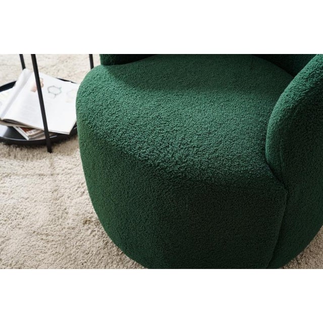 Cozy Swivel Barrel Chair, Modern Boucle Lounge Seating, Compact Accent Furniture For Sale - Image 15 of 17