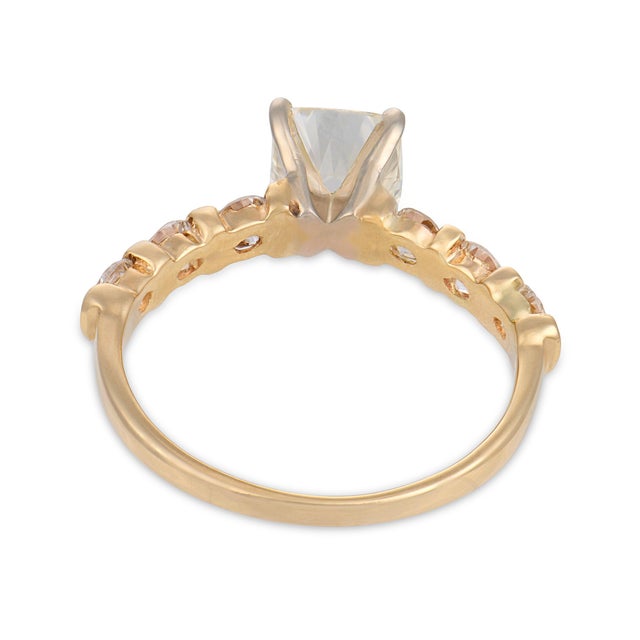 Vintage Gia 1.51 Carat Old Mine Cut Diamond 14k Yellow Gold Engagement Ring, Size 6.25 For Sale In Los Angeles - Image 6 of 8