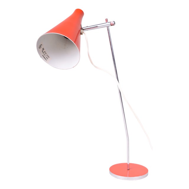 Mid-Century Table Lamp in Chrome by J. Hůrka for Lidokov, Czech, 1960s For Sale