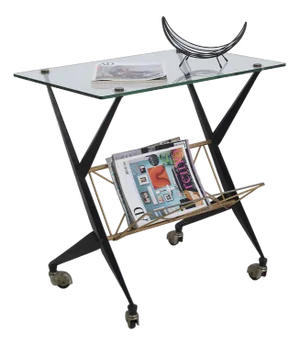 Side Table with Magazine Holder, 1950s