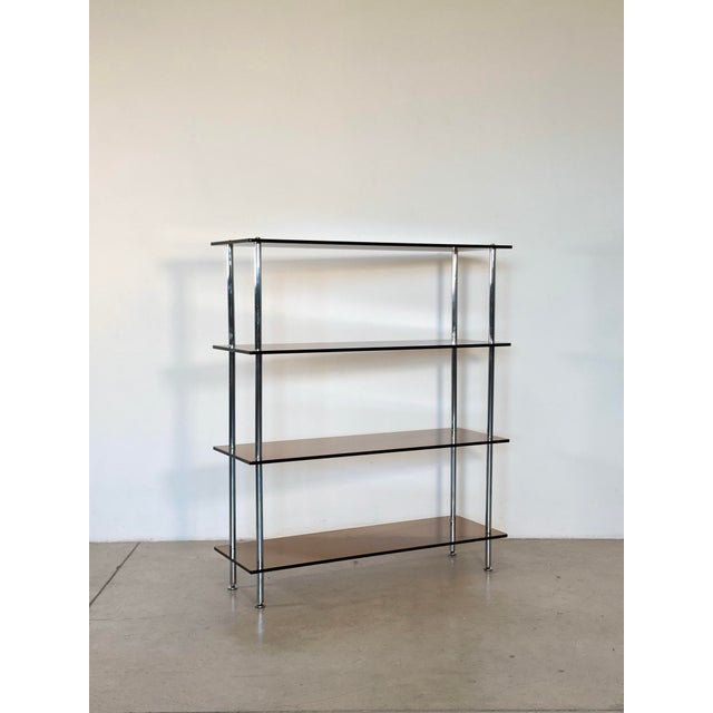Vintage Glass and Steel Shelf, 1970s For Sale - Image 9 of 9