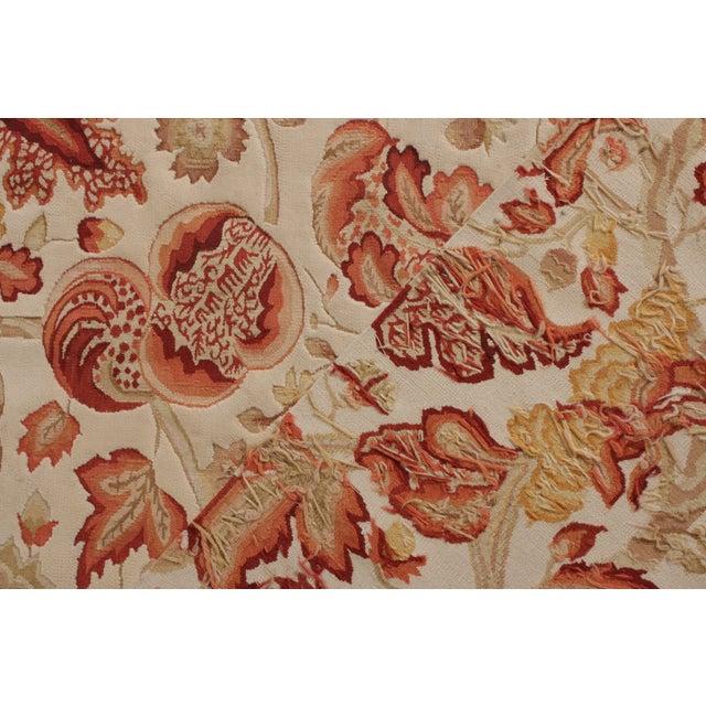 Beige Rug & Kilim’s Tudor Style Rug in Beige, Red & White Floral Pattern For Sale - Image 8 of 8