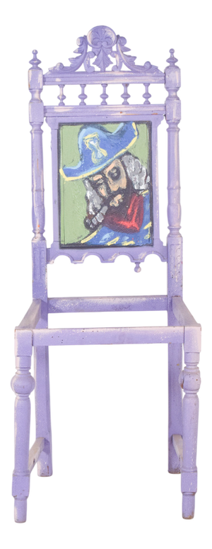 Portuguese Painted Pirate Chair by Francisco Camilo